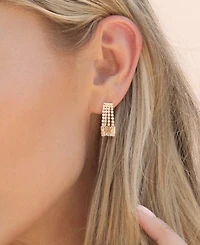 Ettika Crystal Fringe Dangle Stud Earrings