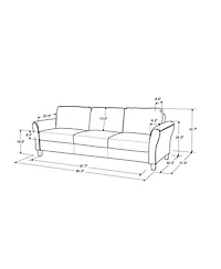 Lifestyle Solutions Wilshire Sofa with Rolled Arms