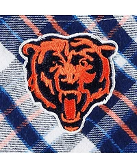 Women's Concepts Sport Navy, Orange Chicago Bears Mainstay Flannel Full-Button Long Sleeve Nightshirt