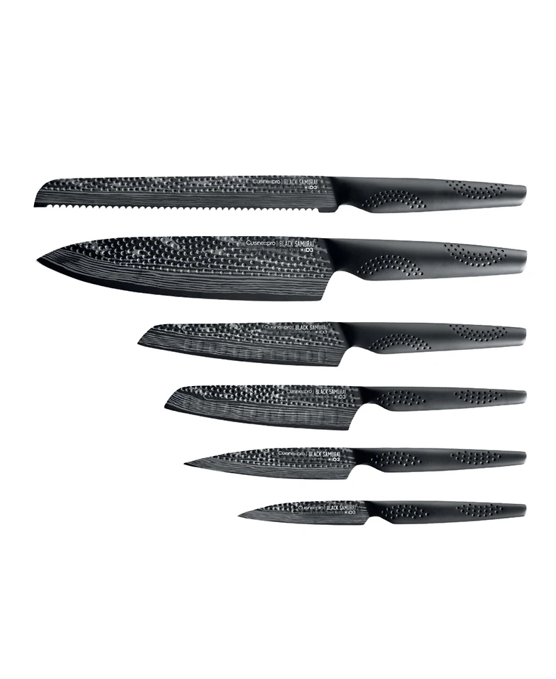 Cuisine::pro Id3 Black Samurai Sakai Knife Block Asset Set, 7 Piece