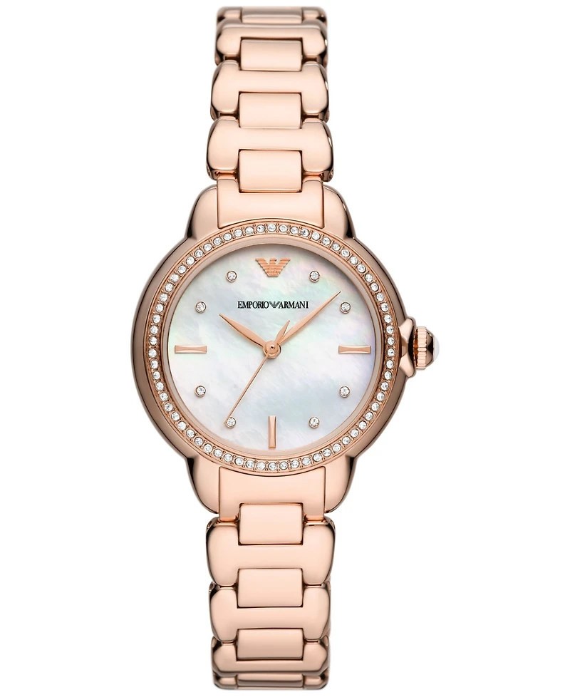 Emporio Armani Women's Rose Gold-Tone Stainless Steel Bracelet Watch 32mm