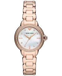Emporio Armani Women's Rose Gold-Tone Stainless Steel Bracelet Watch 32mm