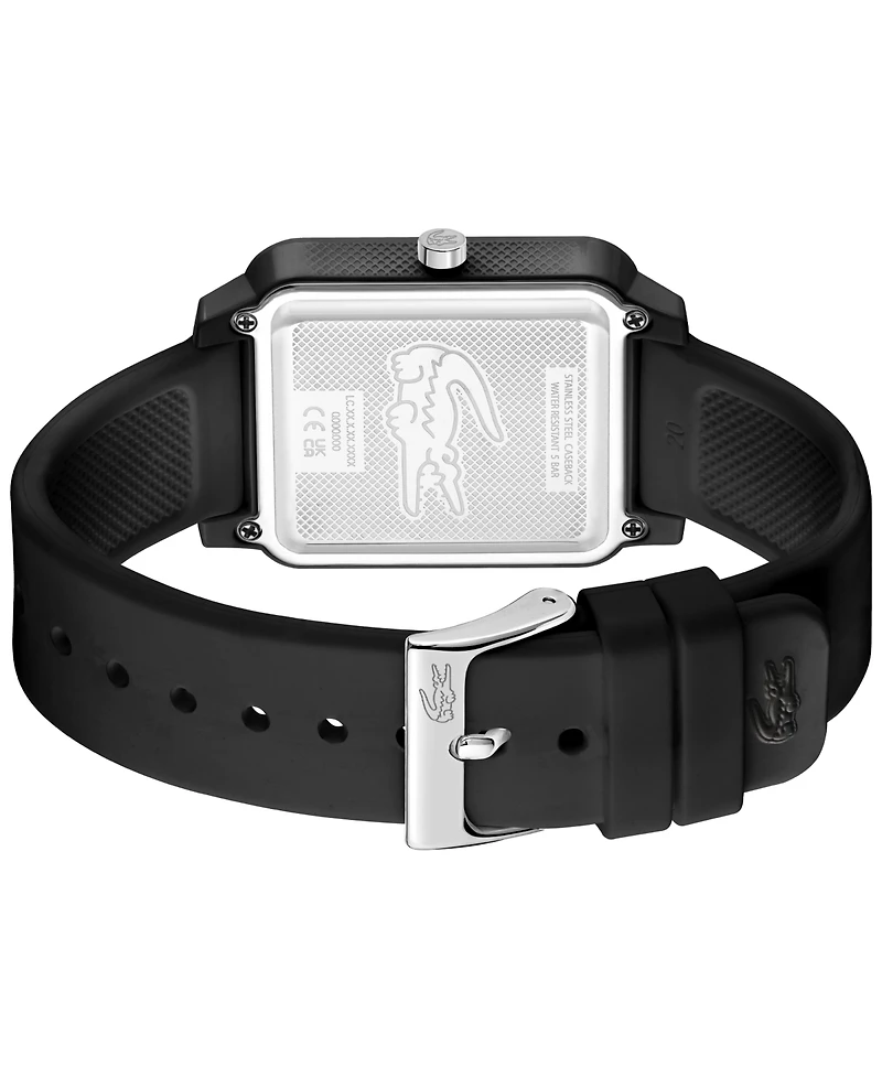 Lacoste Men's Studio Black Silicone Strap Watch 36mm x 38mm