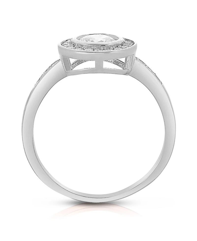 Sterling Silver Clear Bezel-set Cubic Zirconia Ring
