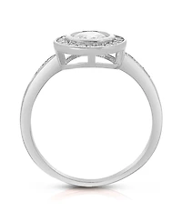 Sterling Silver Clear Bezel-set Cubic Zirconia Ring