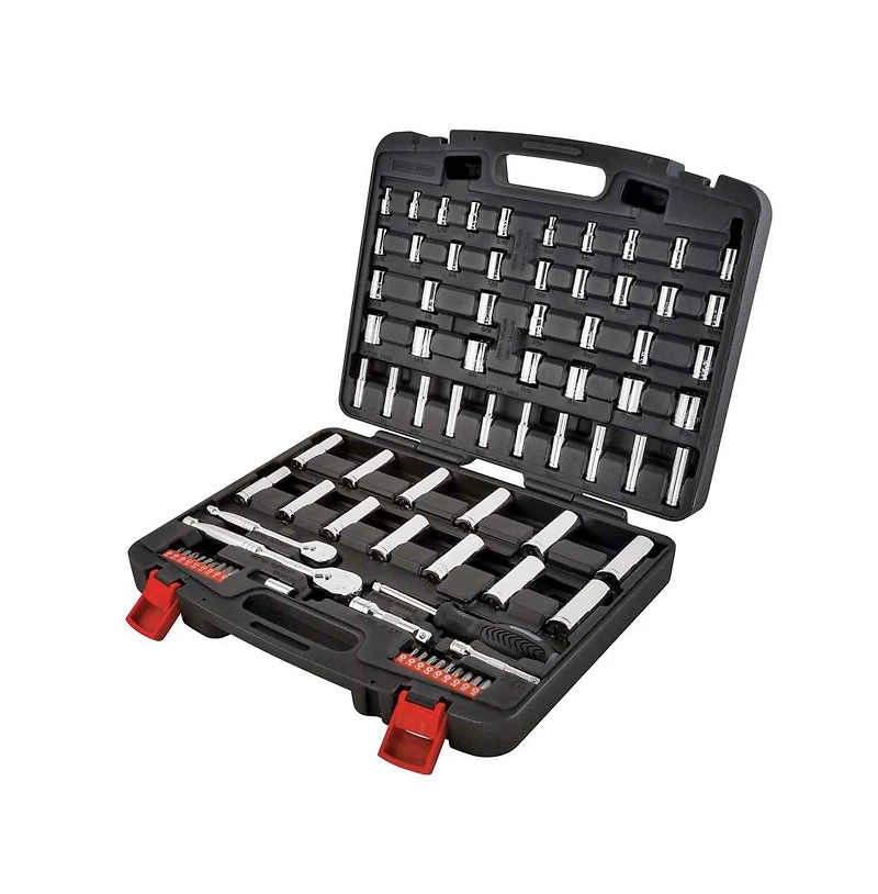 Powerbuilt 80 Piece Tool Set with Sockets, Ratchets, and Accessories in Case