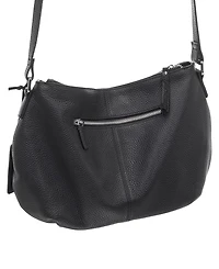 Mancini Women's Pebbled Scarlet Crossbody Hobo Bag