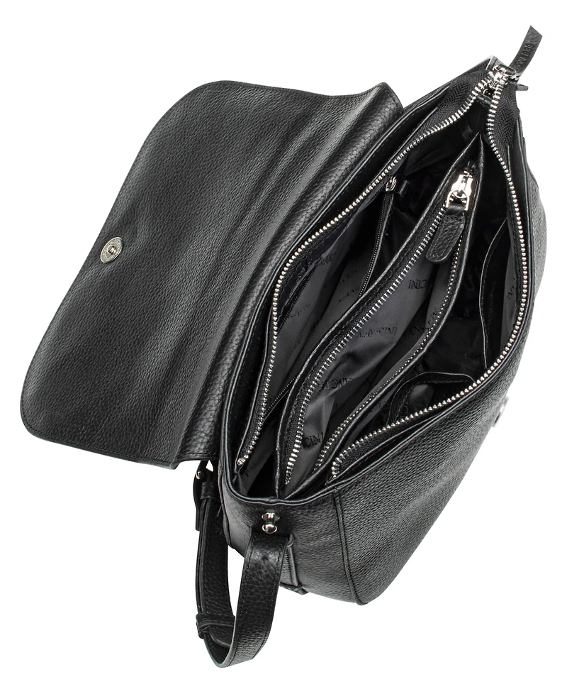 Mancini Women's Pebbled Amy Crossbody Handbag