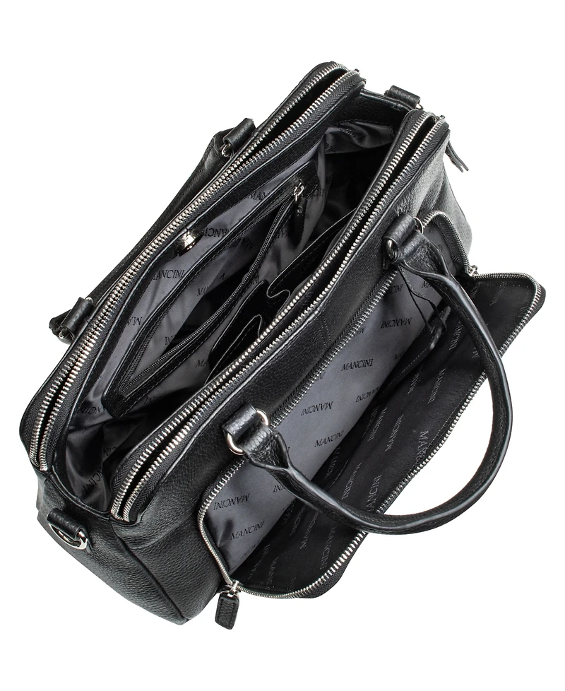 Mancini Women's Pebbled Jennifer Satchel Bag