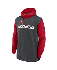 Men's Nike Heathered Charcoal, Red Tampa Bay Buccaneers Surrey Legacy Pullover Hoodie