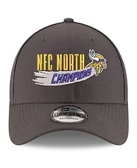Men's New Era Graphite Minnesota Vikings 2022 Nfc North Division Champions 9FORTY Adjustable Hat