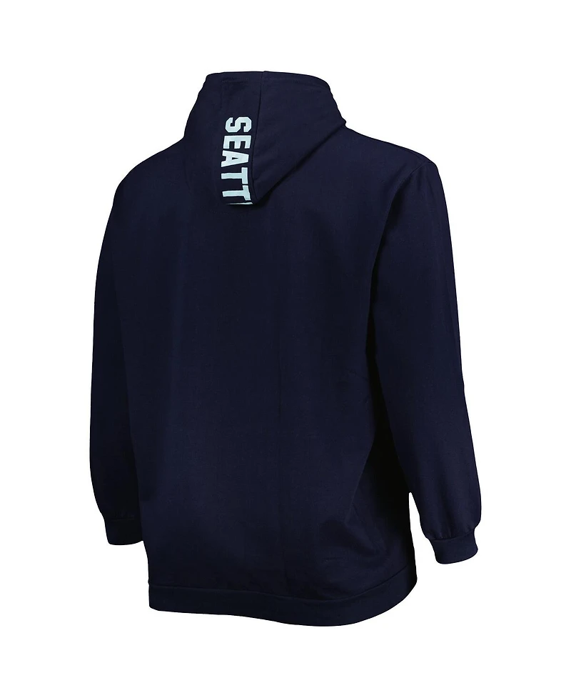 Men's Deep Sea Blue Seattle Kraken Big and Tall Fleece Pullover Hoodie