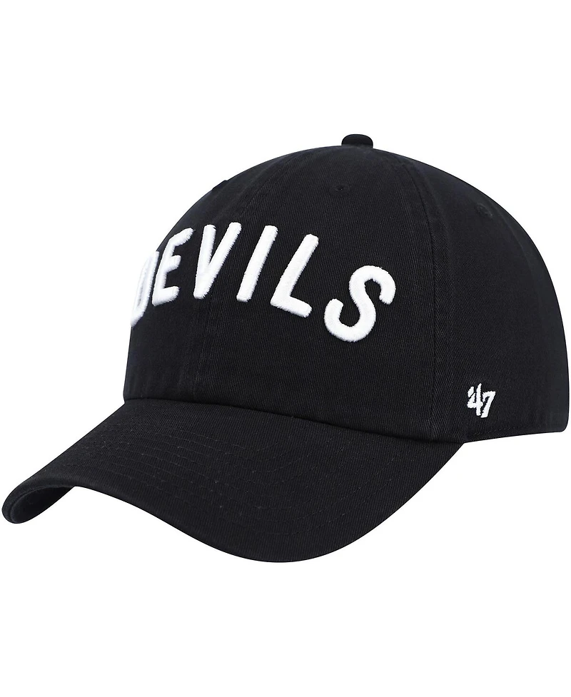 Men's '47 Brand Black New Jersey Devils Clean Up Adjustable Hat