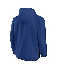 Men's Fanatics Blue, Black Tampa Bay Lightning Backhand Shooter Defender Anorak Raglan Hoodie Quarter-Zip Jacket