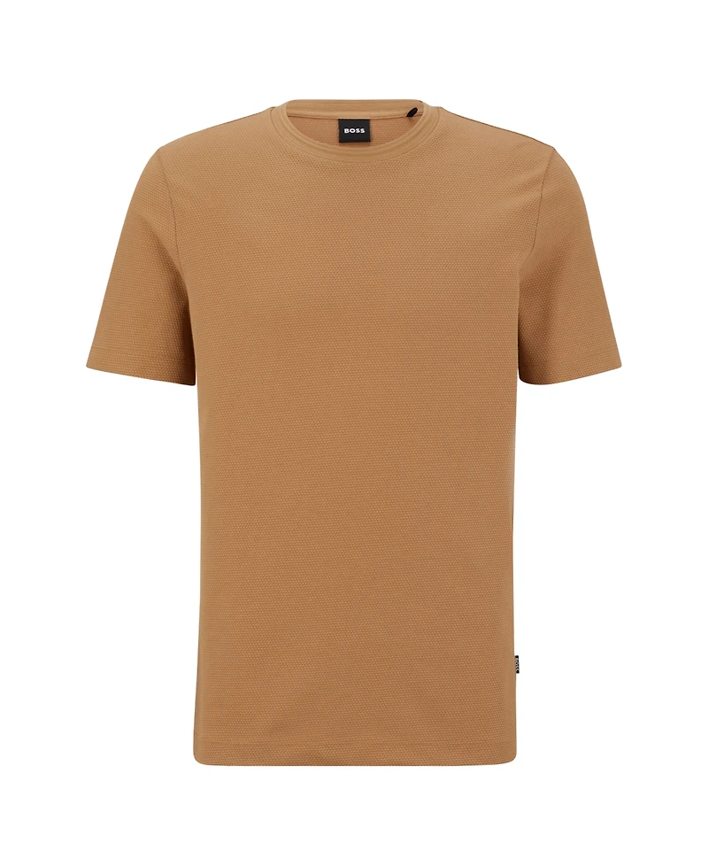 Boss by Hugo Men's Cotton-Blend Regular-Fit Bubble-Jacquard T-Shirt