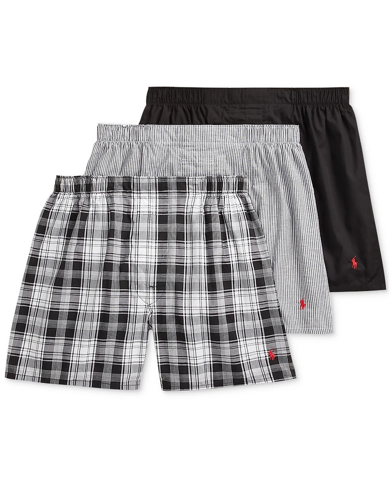 Polo Ralph Lauren Men's 3-Pack Classic Woven Cotton Boxers
