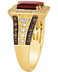 Le Vian Pomegranate Garnet (2-1/2 ct. t.w.) & Diamond (3/4 ct. t.w.) Halo Multirow Ring in 14k Gold