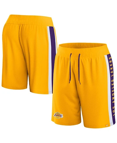 Men's Fanatics Gold Los Angeles Lakers Referee Iconic Mesh Shorts
