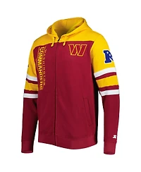 Men's Starter Burgundy Washington Commanders Extreme Full-Zip Hoodie Jacket
