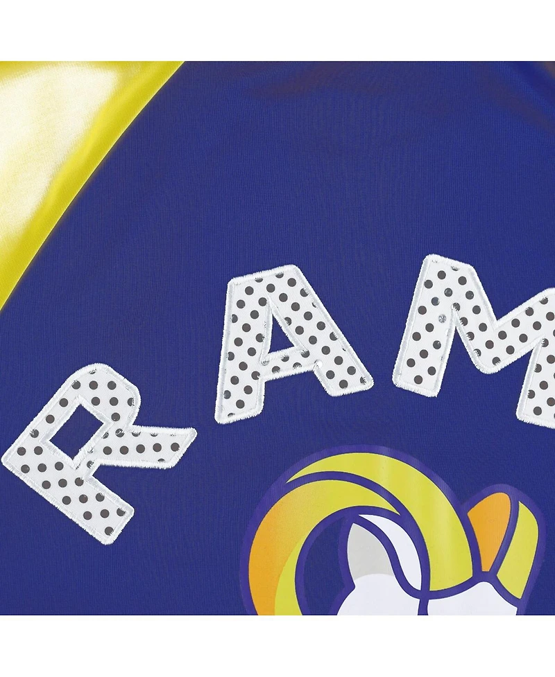 Women's G-iii 4Her by Carl Banks Royal, Gold Los Angeles Rams Confetti Raglan Full-Zip Track Jacket
