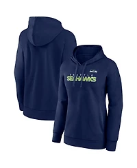 Women's Fanatics College Navy Seattle Seahawks Checklist Crossover V-Neck Pullover Hoodie