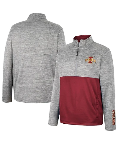 Men's Colosseum Gray Iowa State Cyclones John Half-Zip Jacket