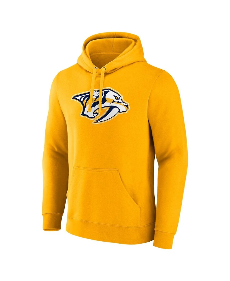 Men's Fanatics Gold Nashville Predators Primary Logo Pullover Hoodie