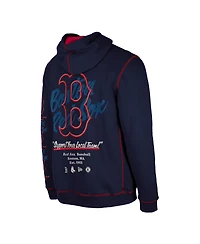 Men's New Era Navy Boston Red Sox Team Split Pullover Hoodie