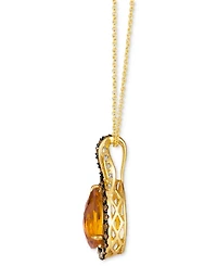 Le Vian Cinnamon Citrine (2-3/4 ct. t.w.) & Diamond (5/8 ct. t.w.) Double Teardrop Pendant Necklace in 14k Gold, 18" + 2" extender