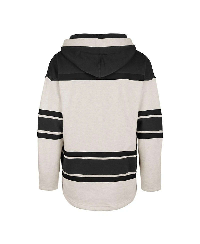 Men's '47 Brand Oatmeal Vegas Golden Knights Rockaway Lace-Up Pullover Hoodie