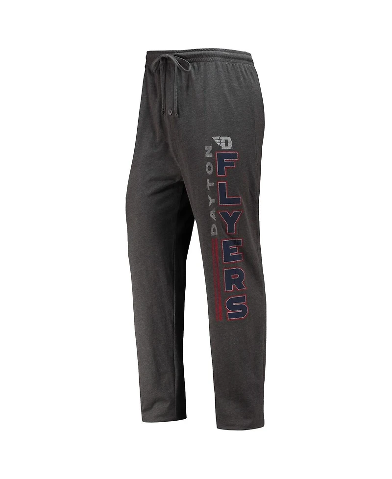 Men's Concepts Sport Heathered Charcoal and Red Dayton Flyers Meter T-shirt Pants Sleep Set