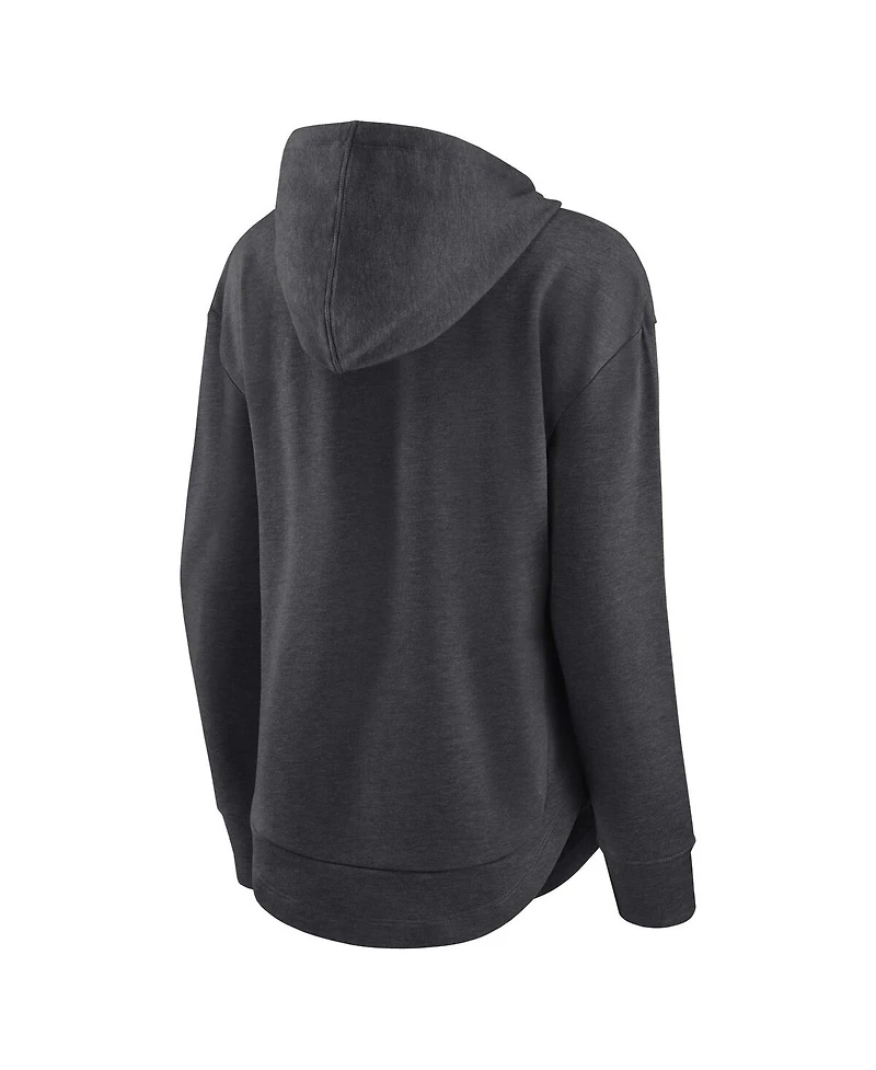 Women's Fanatics Heather Charcoal Brooklyn Nets Iconic Distribution Pullover Hoodie