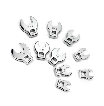 Powerbuilt 10 Piece 3/8 Inch Drive Sae and Metric Crowfoot Wrench Set