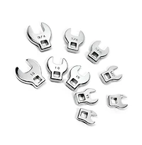 Powerbuilt 10 Piece 3/8 Inch Drive Sae and Metric Crowfoot Wrench Set