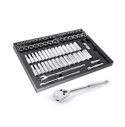 Powerbuilt 69 Piece Pro Tech 1/2 Inch Drive Sae and Metric Socket Set