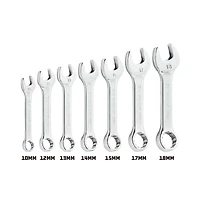 Powerbuilt 7 Piece Metric Stubby Combination Wrench Set