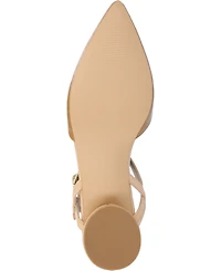 Journee Collection Women's Brynn Block Heel Pointed Toe Flats