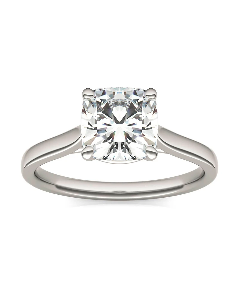 Charles & Colvard Moissanite Cushion Cut Solitaire Ring (2 ct. t.w. Diamond Equivalent) 14k White or Yellow Gold