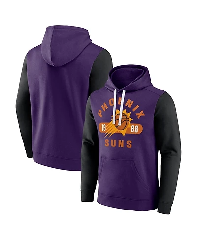 Men's Fanatics Purple, Black Phoenix Suns Attack Colorblock Pullover Hoodie