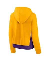 Women's Fanatics Gold Los Angeles Lakers Iconic Halftime Colorblock Pullover Hoodie