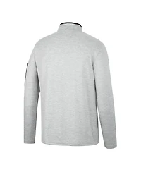 Men's Colosseum Heathered Gray, Black Iowa Hawkeyes Country Club Windshirt Quarter-Zip Jacket