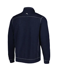 Men's Tommy Bahama Blue Atlanta Braves Tobago Bay Tri-Blend Quarter-Zip Sweatshirt