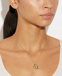 Coach Quilted Padlock Key Necklace