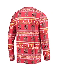 Men's Concepts Sport Red Maryland Terrapins Ugly Sweater Long Sleeve T-shirt and Pants Sleep Set