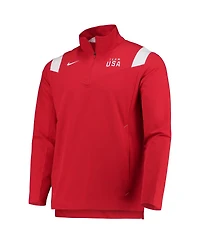 Men's Nike Red Team Usa On-Field Quarter-Zip Jacket