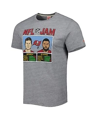 Men's Homage Tom Brady and Mike Evans Heather Gray Tampa Bay Buccaneers Nfl Jam Tri-Blend T-shirt
