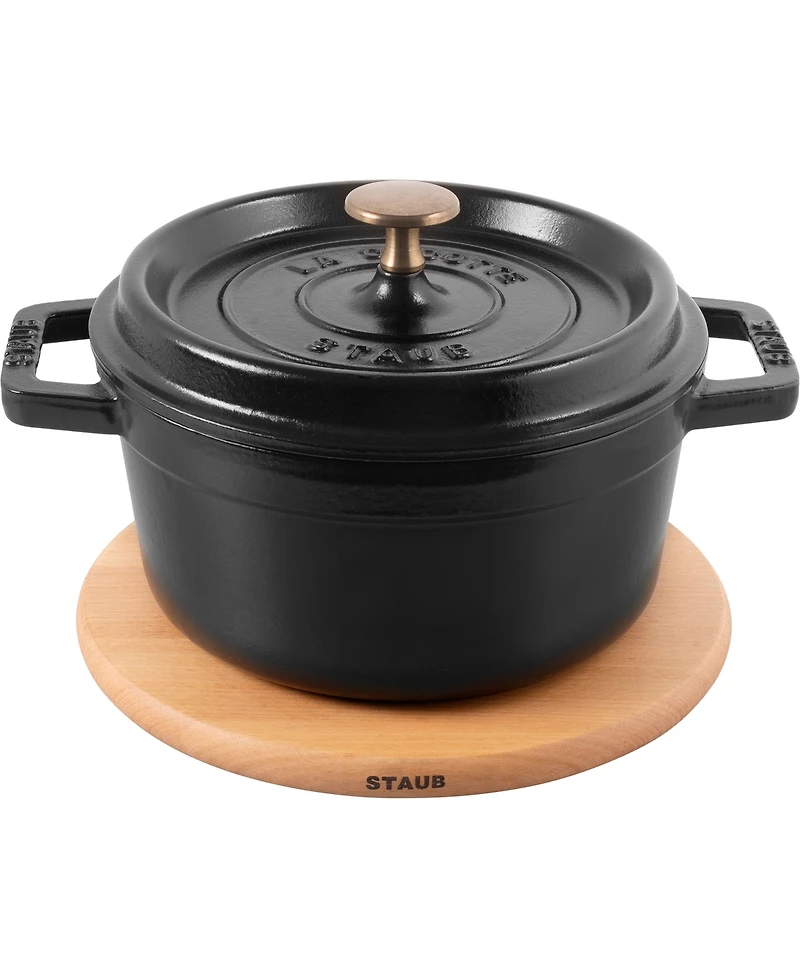Staub 6" Round Magnetic Wood Trivet