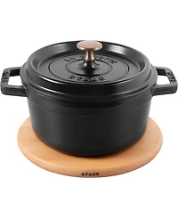 Staub 6" Round Magnetic Wood Trivet