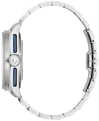 Bulova Men's Chronograph Archive Lunar Pilot Stainless Steel Bracelet Watch Box Set 44mm
