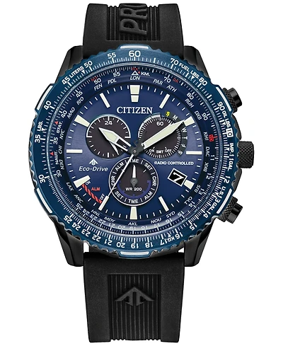 Citizen Eco-Drive Men's Chronograph Promaster Sky Black Strap Watch 46mm